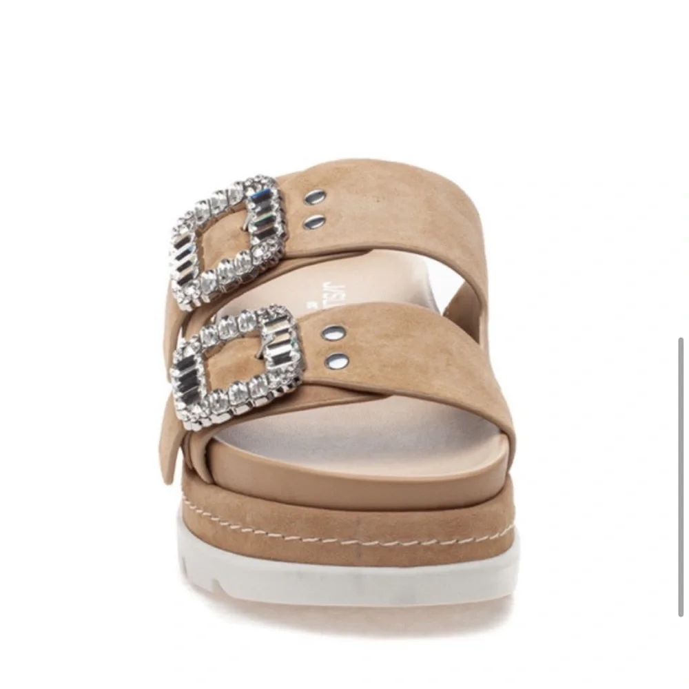 NWT J/SLIDES RICE Sand Suede Sandal - Picture 4 of 15